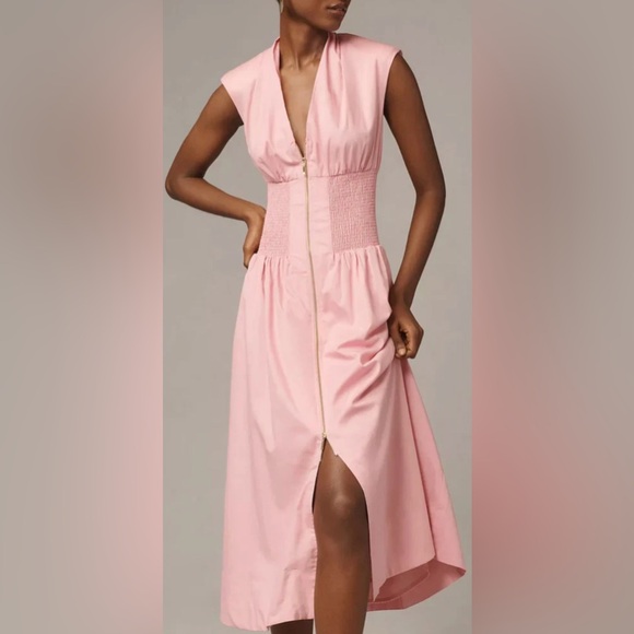 Anthropologie Dresses & Skirts - NWT Anthropologie The Tommie Zip Front Pink Midi Dress